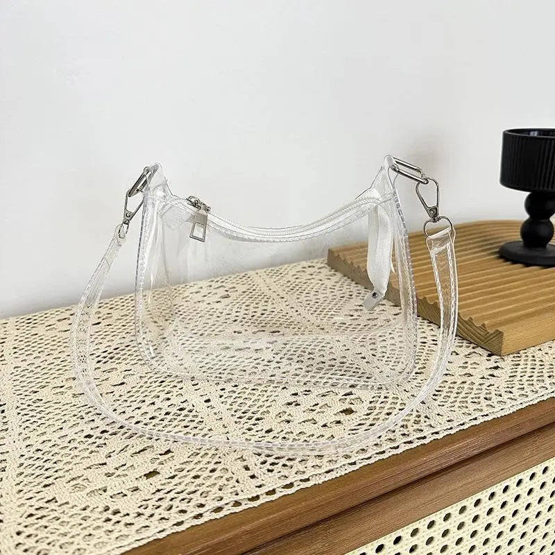 Clear Jelly Shoulder Bag – Y2K Small Underarm Purse