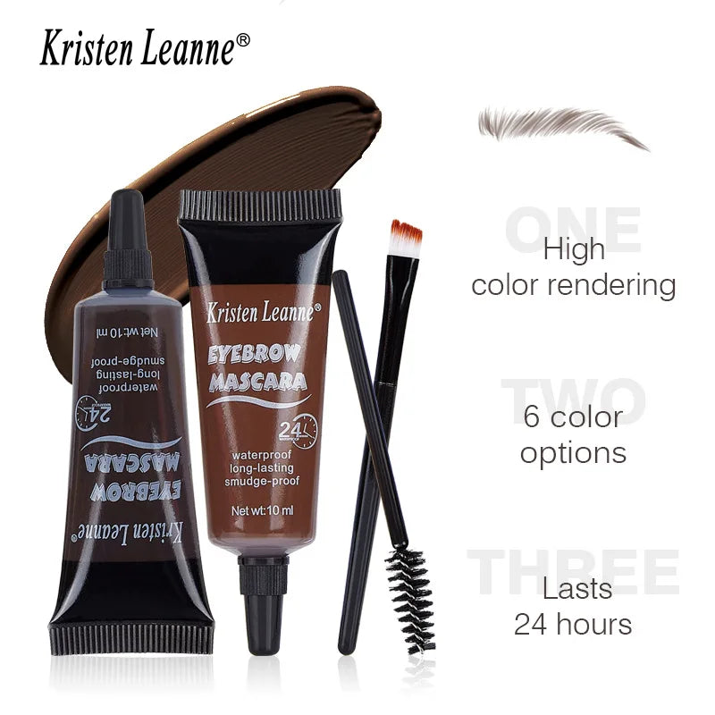 6 Colors Eyebrow Dye Creamt 1pcs - Waterproof Tint Gel with Makeup Brush Long-Lasting Formula Eyebrow Gel & Dye Oasis Select