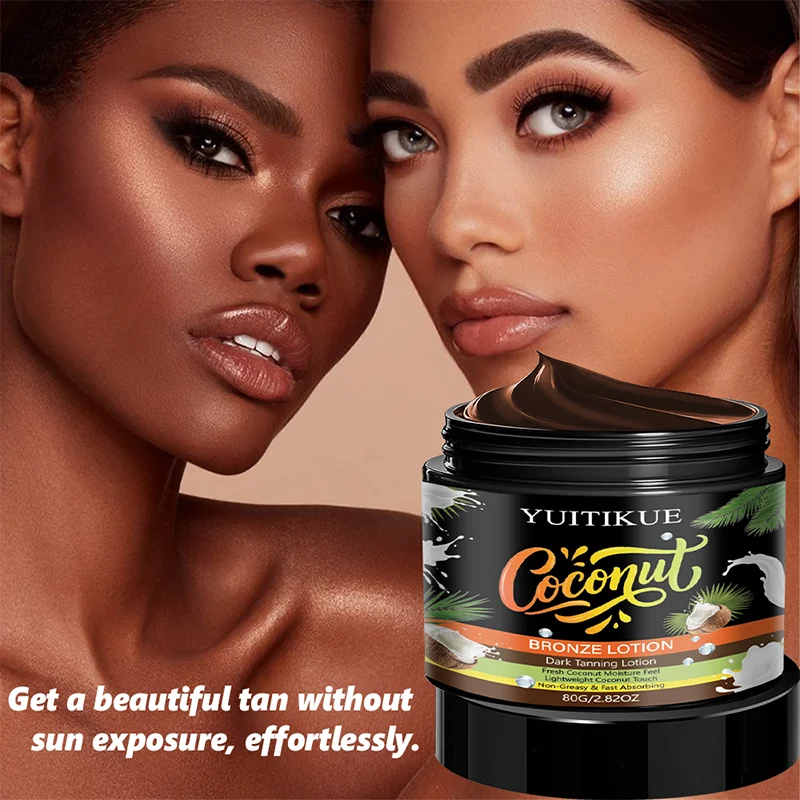 YUITIKUE Coconut Bronze Lotion Dark Tanning Cream Sun-Kissed Glow No Sun Exposure Non-Greasy Fast Absorbing Oasis Select