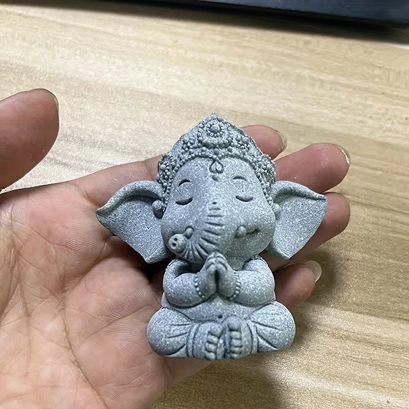 1pc Elephant Statue With Hands Clasped In Prayer Position, A Guardian Elephant Statue, For Home Decoration. Oasis Select