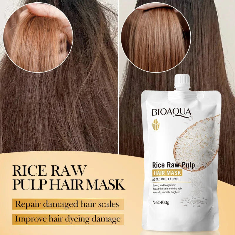 Rice Puree Hair Mask 400g – Deep Repair for Dry & Frizzy Hair Deep Conditioning Hair Mask Oasis Select