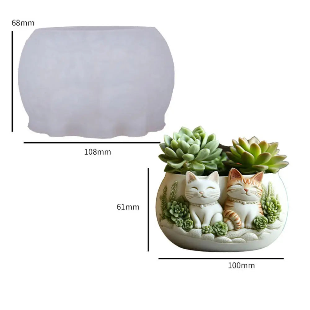 Squirrel Flower Pot Silicone Mold DIY Squirrel Candle Holder Mold Plaster Candle Jar Molds Concrete Vase Resin Pen Holder Mould Oasis Select E