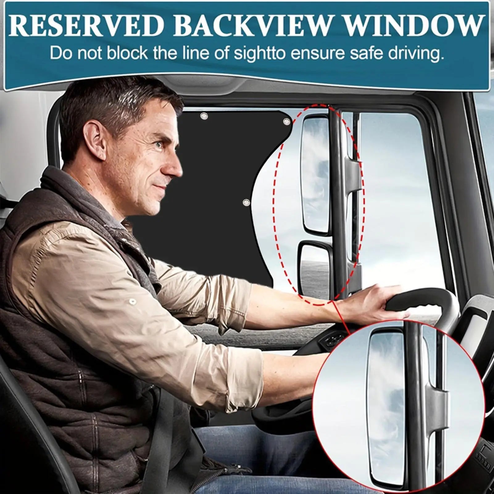 Side Window Sun Shade for Semi-Truck Anti-UV Sun Protection Cooling Breathable Mesh Dustproof Universal Car Accessories Oasis Select