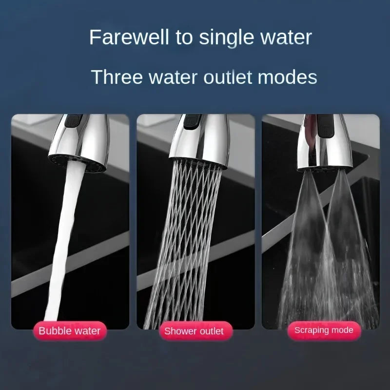 Faucet Extender Metal Alloy 360 Rotation Sprayer Kitchen Taps Three Modes Head Water Saver Anti-Splash Tap Booster Shower Faucet Oasis Select