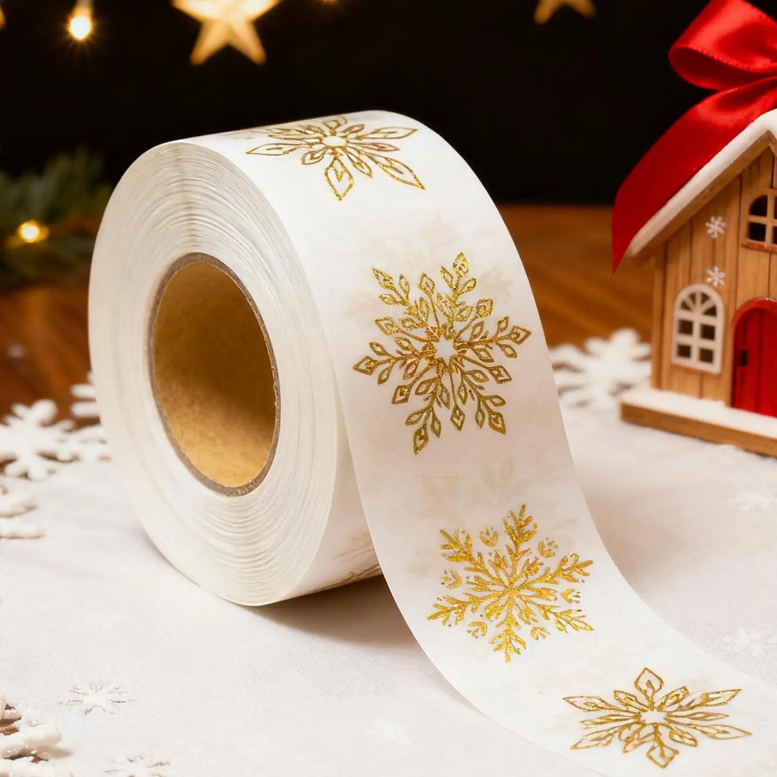 500Pcs snowflakes Stickers Glitter Round Tags Stickers for kids Gift Baking Package Envelope Decor Stationery Labels Decal Oasis Select