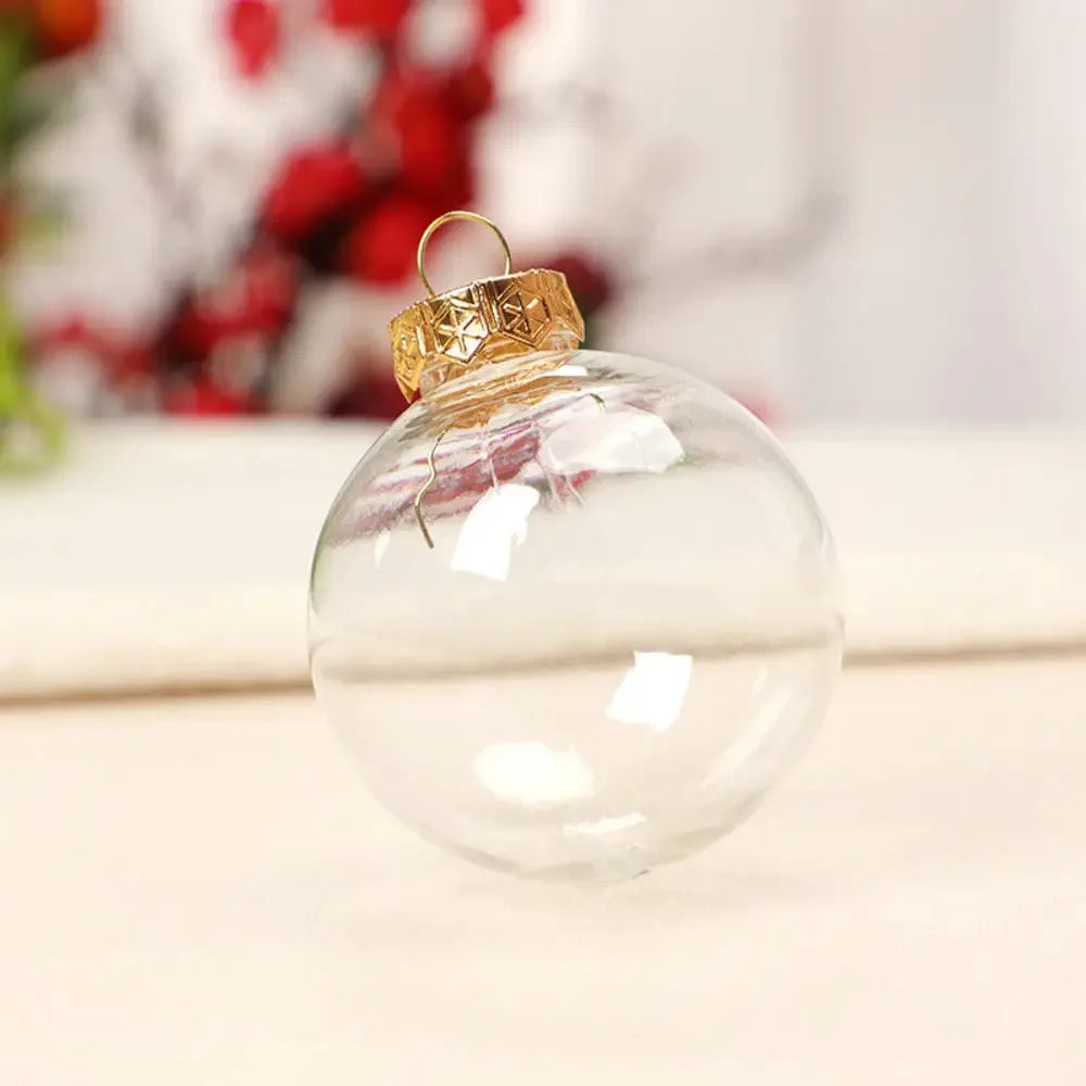 6cm/8cm/10cm Christmas Ball Plastic Baubles Clear Fillable Xmas Tree Hanging Decorations Ornament New Year Diy Decor Oasis Select Gold-6cm CHINA