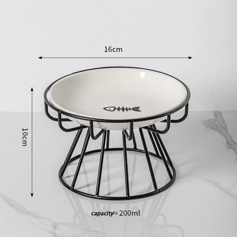 Ceramic Raised Pet Bowl Food Water Treats For Cats &amp Doggie Cat Stand Bowl Dogs Supplies Outdoor Feeding Drinking Accessories Oasis Select A1
