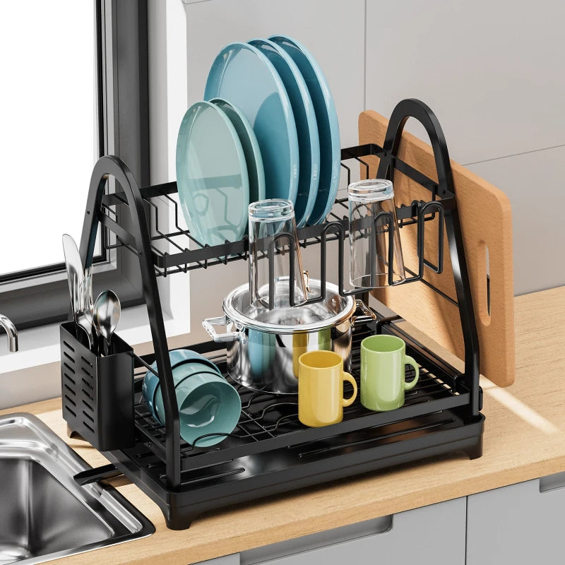Dish storage rack Kitchen rack Multifunctional bowl and chopsticks drain rack Household countertop bowl rack Oasis Select