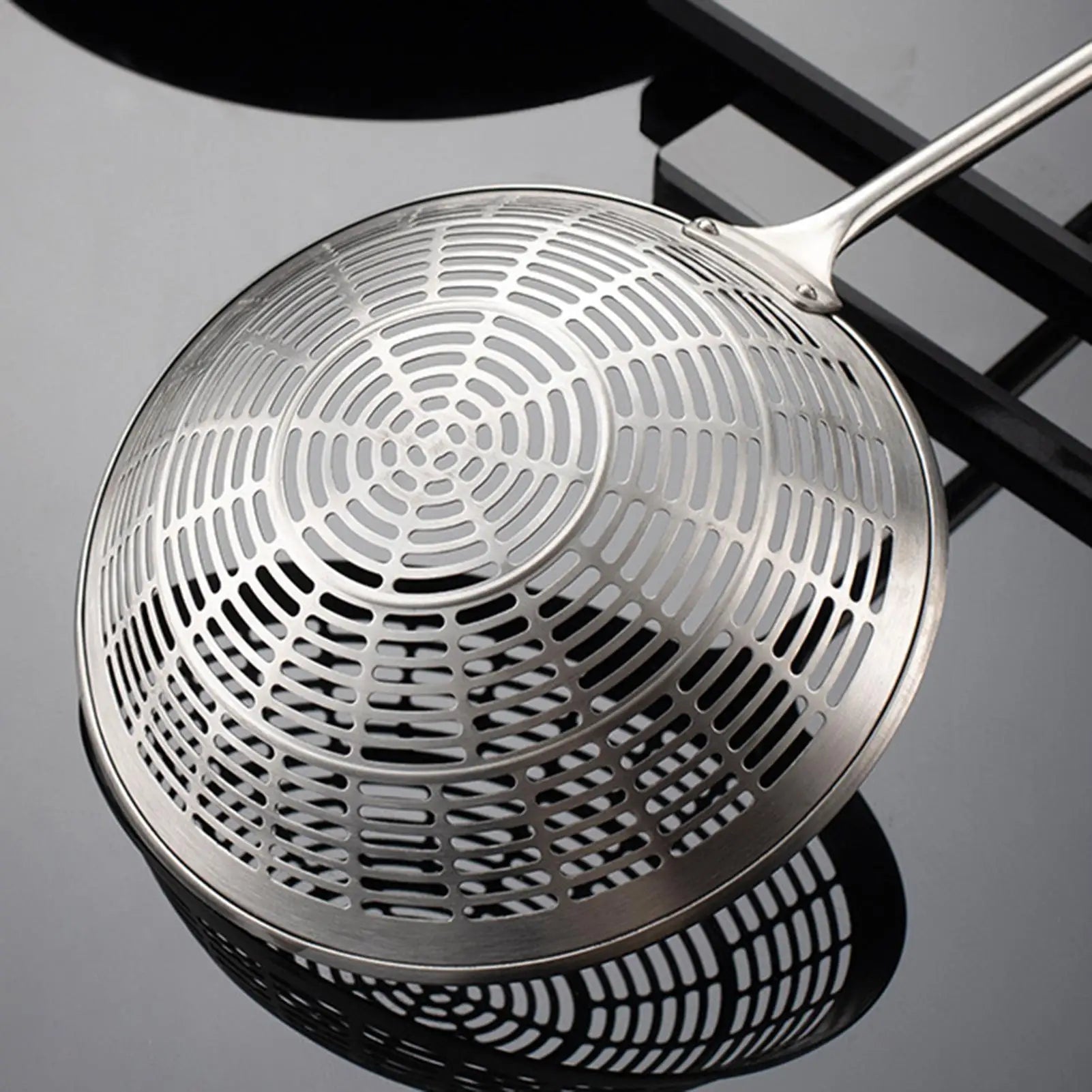 Spider Strainer Stainless Steel Slotted Kitchen Tools Fryer Pasta Spoon Spider Skimmer for French Fries Dumplings Vegetable Oasis Select