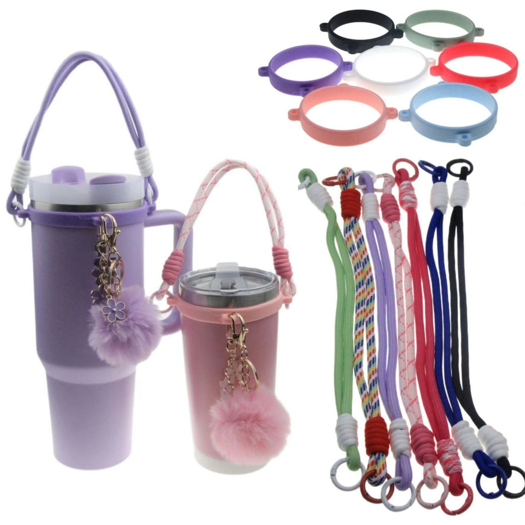Flexible Silicone Handheld Bottle Wrap Anti Drop Portable Carrying Lanyard Multipurpose Cup Grip Casing Drinking Container Oasis Select