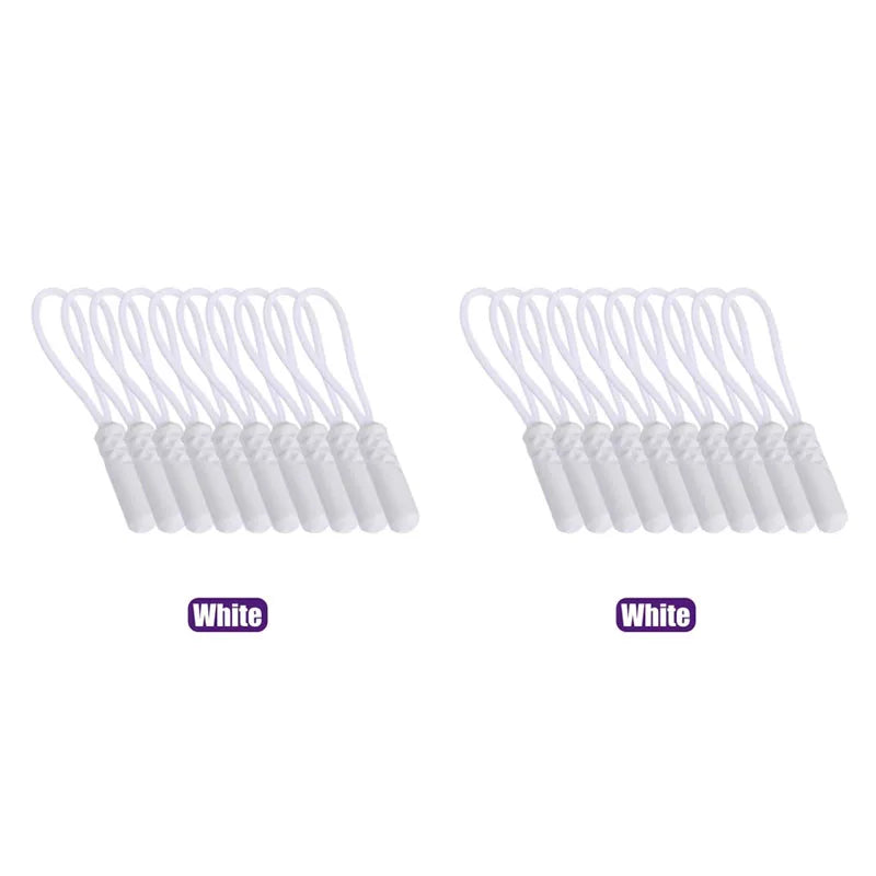 10/20pcs Rucksacks Zip Cord Replacement Clip For Coats Jackets Pull Puller Tent Zippers Pull Rope Zipper Puller Zipper Rope Oasis Select 20pcs White