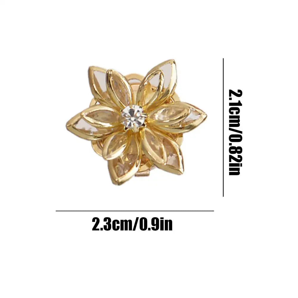 1PC Button Cover Cufflinks Elegant Camellia Button Cover Cufflinks for Blouses Tuxedo Shirt Dress Wedding Dating Party Oasis Select Champagne