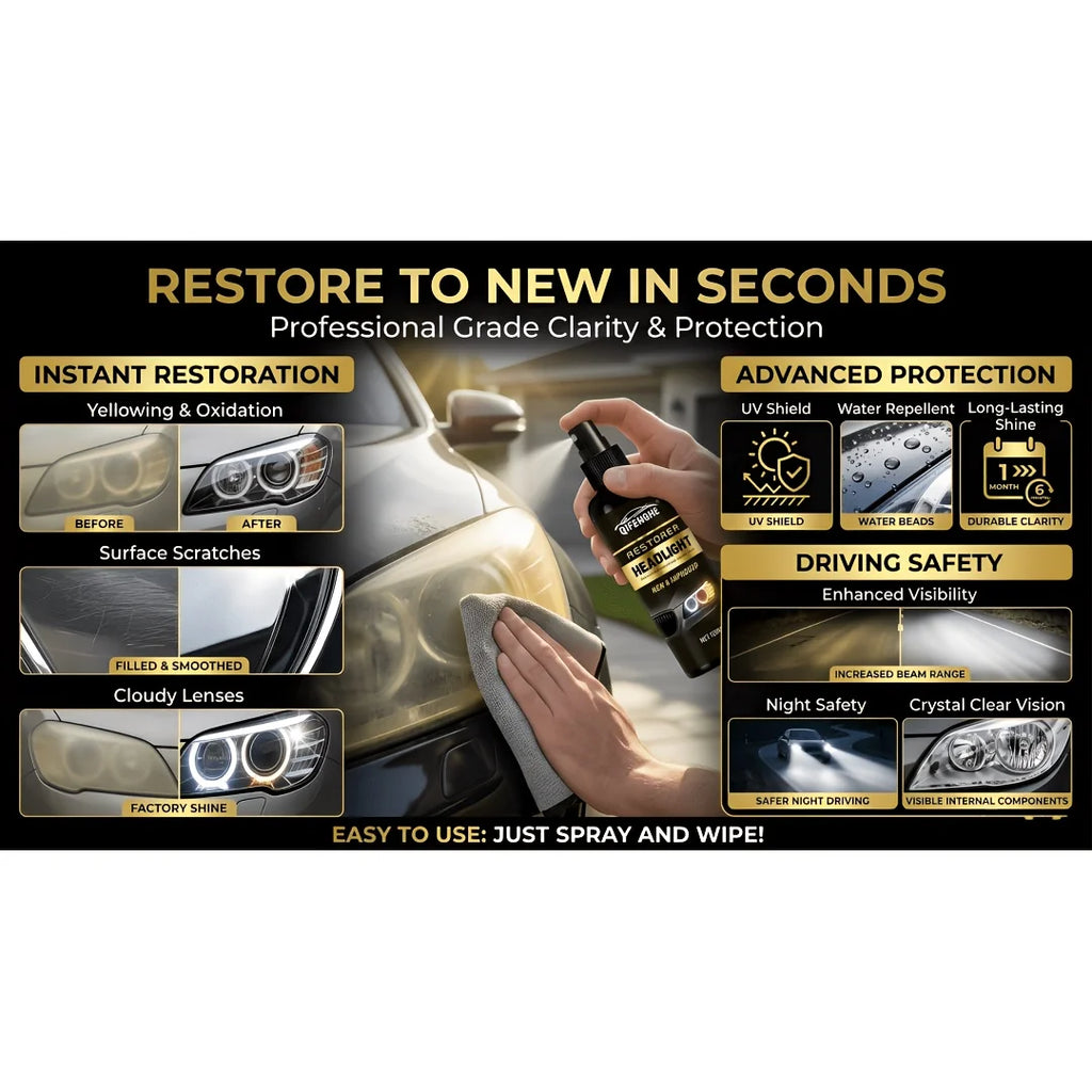 Car Headlight Restore Spray – Ceramic Coating & Cleaner 4.06oz Headlight Restore Spray Oasis Select