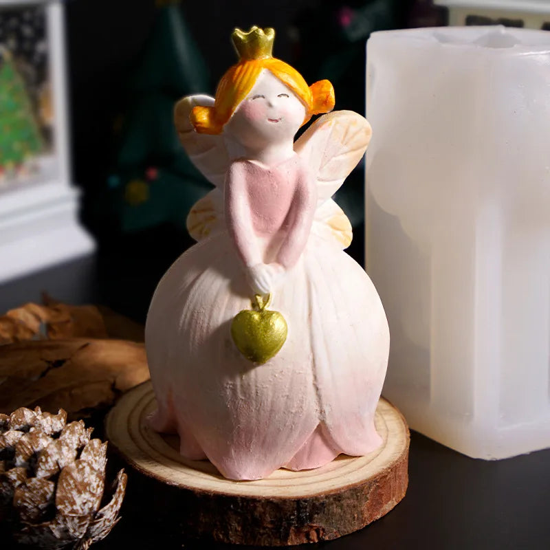 Lily Of The Valley Fairy Mold Forest Angel Girl Fairy Tale Crown Princess Plaster Figurine Silicone Mold Oasis Select