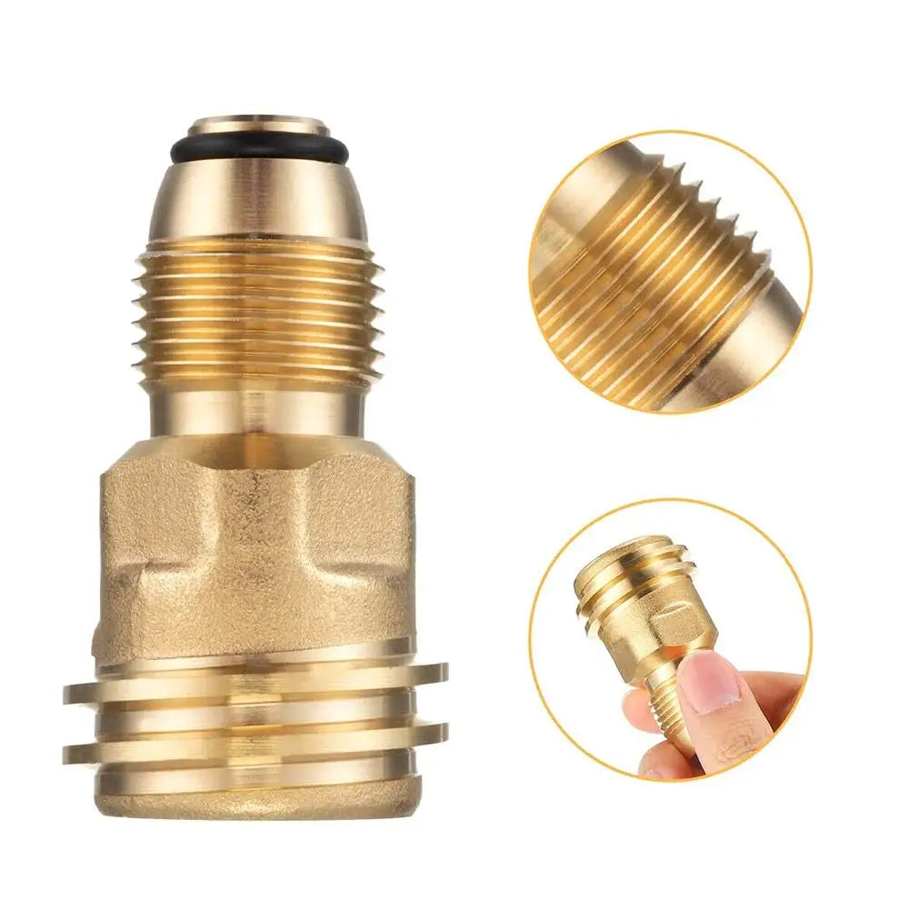 Propane LP TANK POL Service Valve To QCC Outlet Brass Adapter Part Camping Outdoor Propane Inflation Connector Gas Stove Adapter Oasis Select