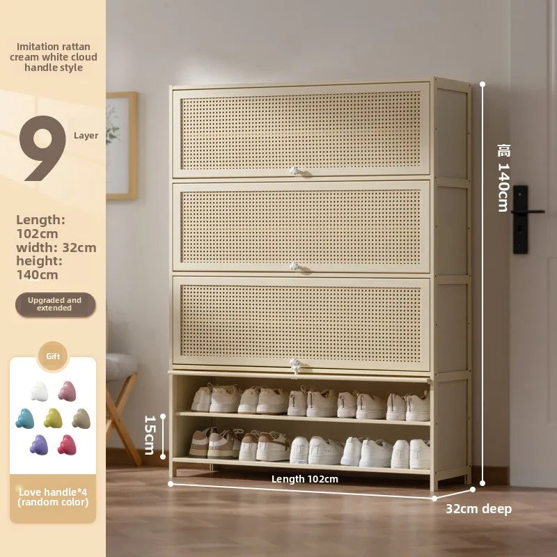 Cabinet household door against the wall large capacity entrance entrance entrance integrated solid wood storage shoe rack Oasis Select Nine floors 102