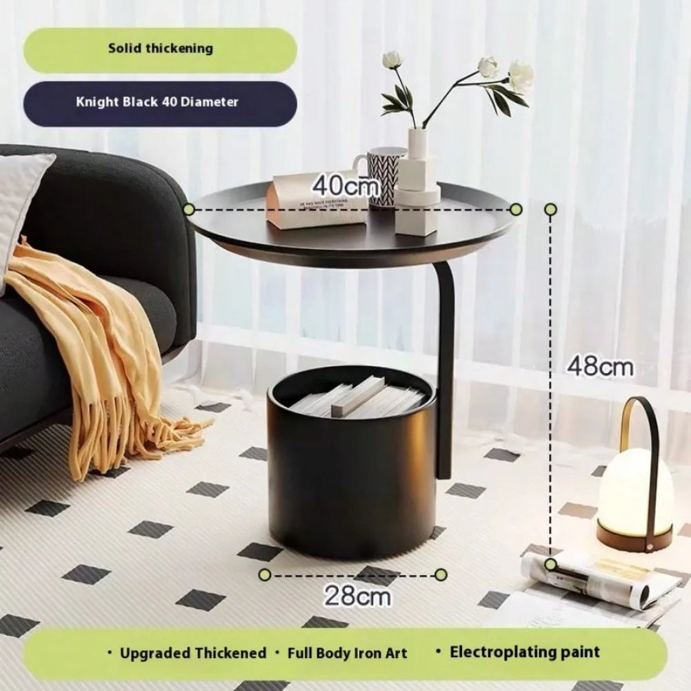 Storage Coffee Table Creative Covered Small Round Table Living Room Small Round Table Storage Rack Bedroom Bedside Table Oasis Select