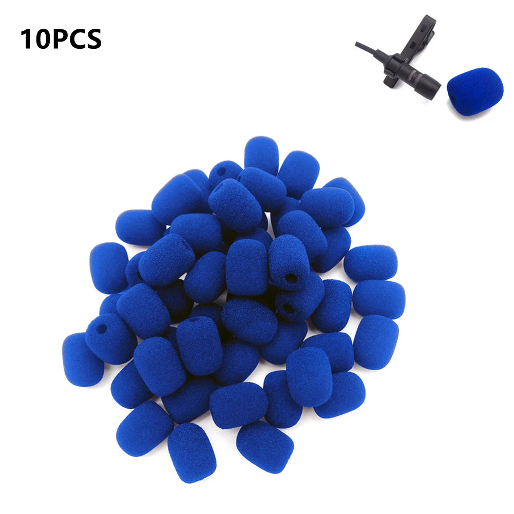 10pcs 6mm Mini Headset Microphone Cover Sponge Foam Windscreen Replacement Lavalier Gooseneck Conference Mic Cover Oasis Select blue