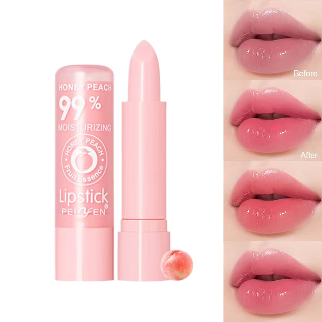 Color Changing Lip Balm – Peach Tinted Moisturizing Gloss Tinted Lip Balm Oasis Select