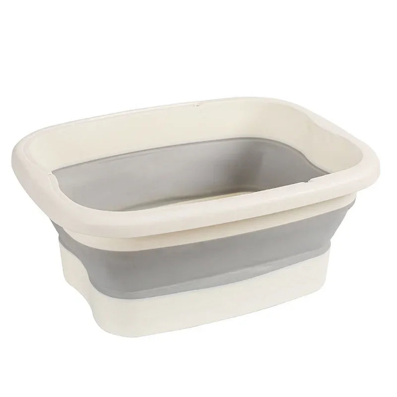 Foldable Footbath Massage Bucket Soaking Bucket Folding Basin Spa Foot Bath Bucket Household Sauna Bathtub Pedicure Bath Bathtub Oasis Select White no lid
