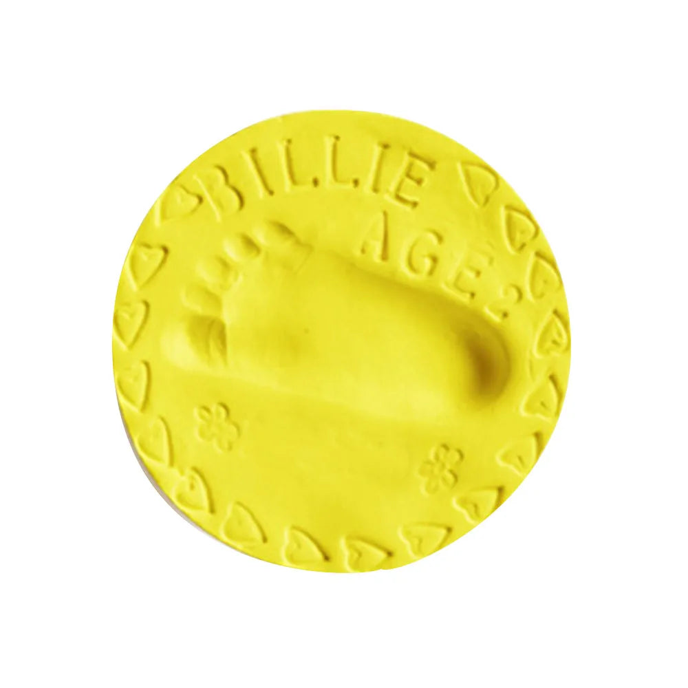 Baby Care Air Drying Soft Clay Baby Handprint Footprint Imprint Kit Casting Parent-child Hand Inkpad Fingerprint Oasis Select Yellow