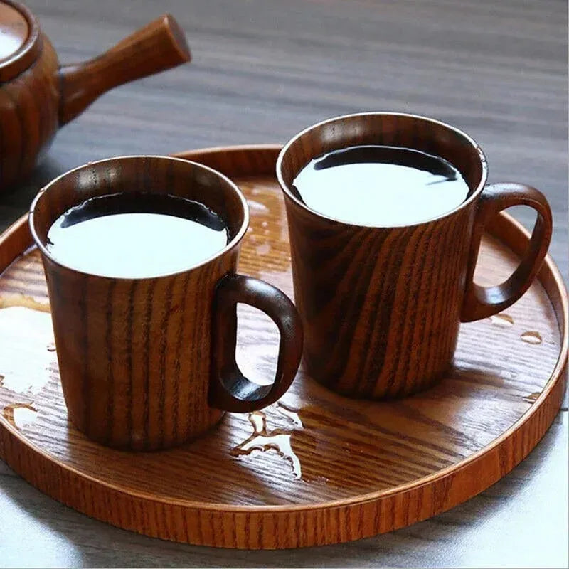 Wood Cup Mug Beer Coffee Tea Juice Milk Mug Tankard Handcrafted for Camping Picnic Home Office Party Home Accessories Oasis Select
