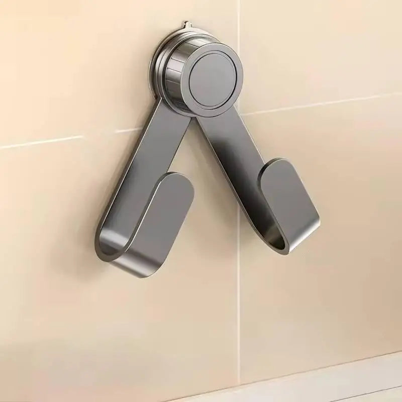 Drill-Free Suction Cup Rotating Kitchen Organizer-Wall-Mounted Pot Lid Rack With Hooks,Multi-Functional Holder & Chopping Boards Oasis Select Gray