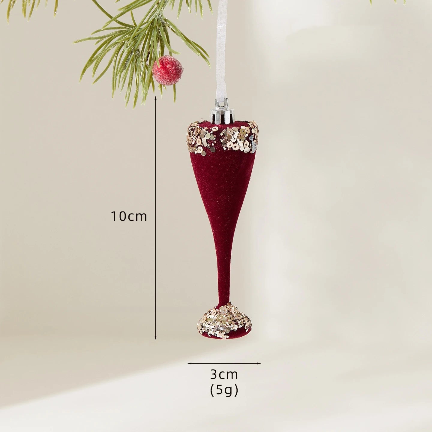 Nordic Christmas Decorations Flocked Burgundy Hanging Ornaments Christmas Tree Decorations Holiday Decor Oasis Select Style 7