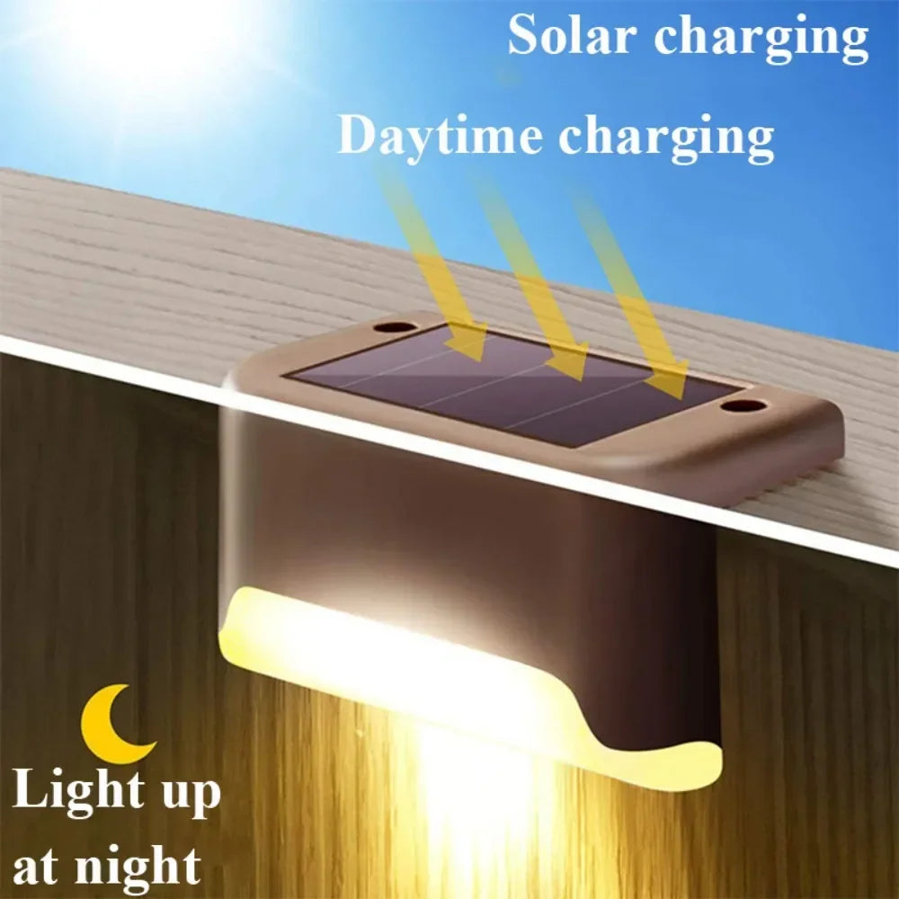 4/8/12pcs LED Solar Step Lights Outdoor Garden Waterproof Stair Light Fence Decoration for Patio Path Deck Stair Oasis Select