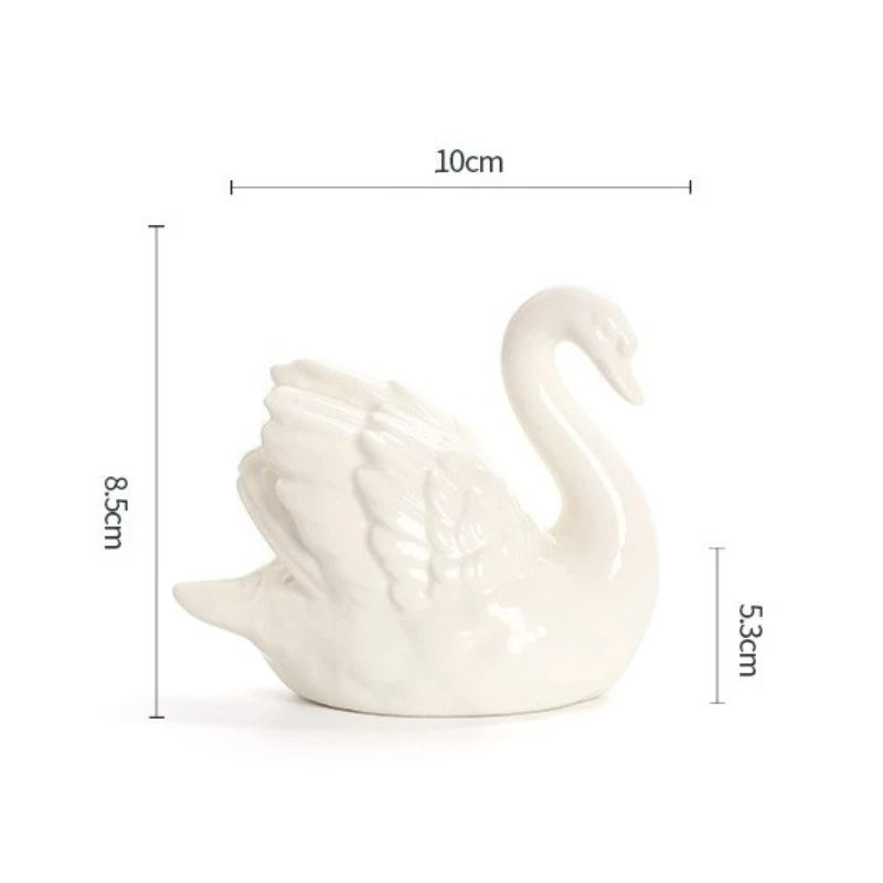 1pcs Black and White Swan Ornament Light Luxury Opening Housewarming Gift Home Decoration Nordic Gift Oasis Select White