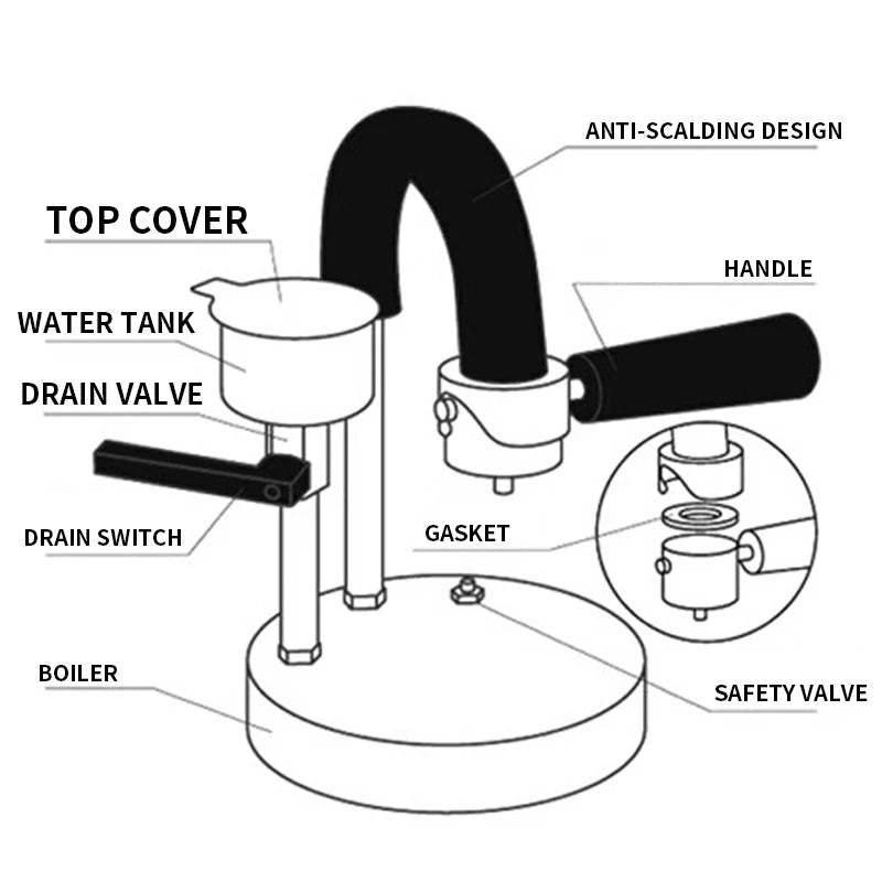 Stainless Steel Stovetop Espresso Maker – Wood Handle, 30–300ml