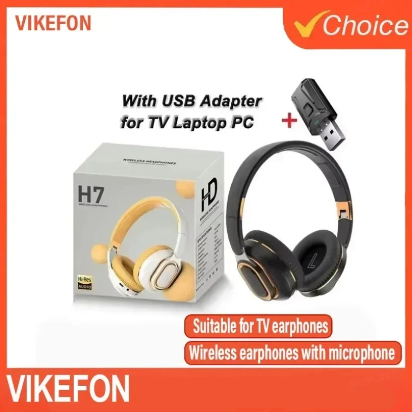 H7 Tv Bluetooth Headphone Wireless Headphone With USB Adaptor Headset Noise Cancelling Stereo Bass Earphone Foldable for TV PC Oasis Select