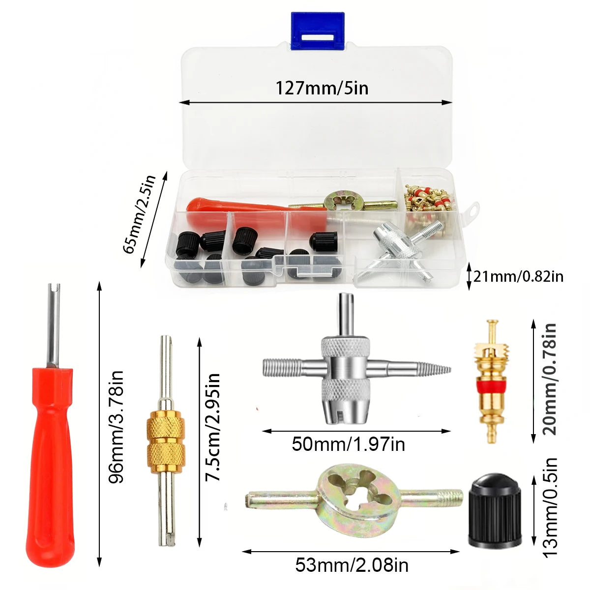 Car Bicycle Slotted Handle Tire Valve Stem Core Remover Screwdriver Tire Repair Install Tool Kit Auto Motorcycle Accessories Oasis Select