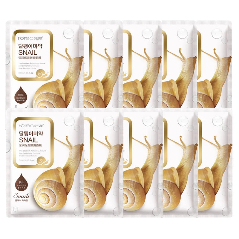 BIOAOUA Snail Mucin Sheet Mask – Anti-Aging & Whitening K-Beauty Sheet Face Mask Oasis Select