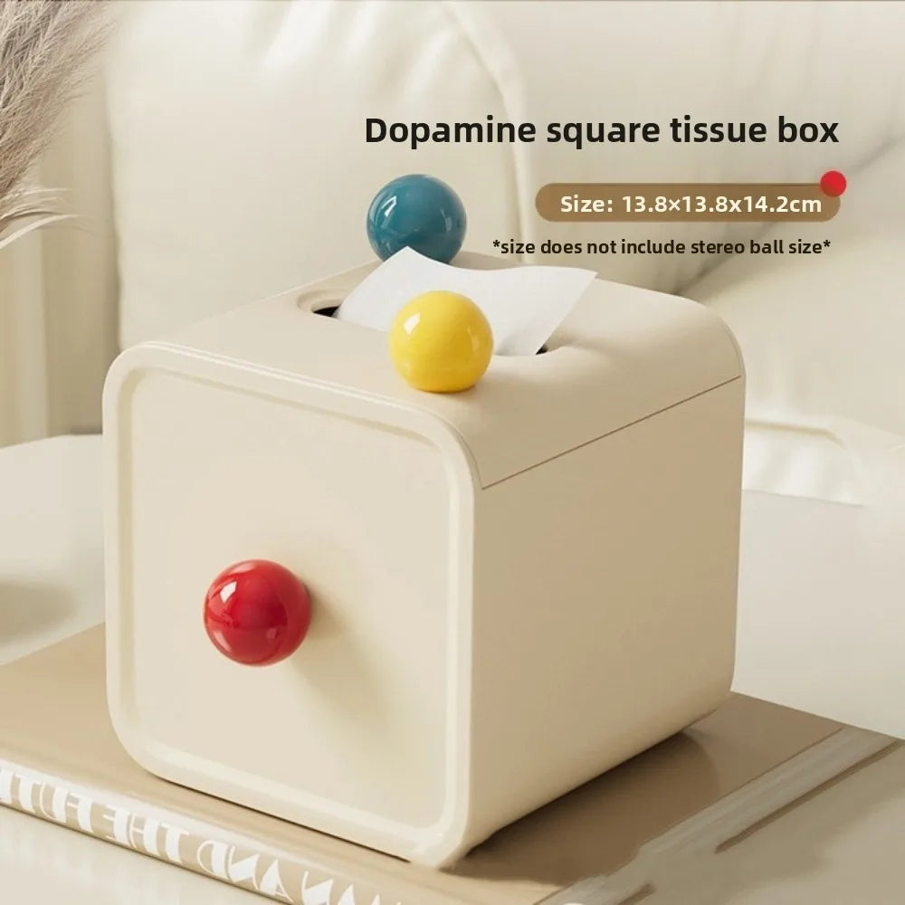Fashion Dopamine Tissue Box Creative Desktop Dining Table Storage Holder Roll Paper Towel Napkin Box Office Living Room Oasis Select B