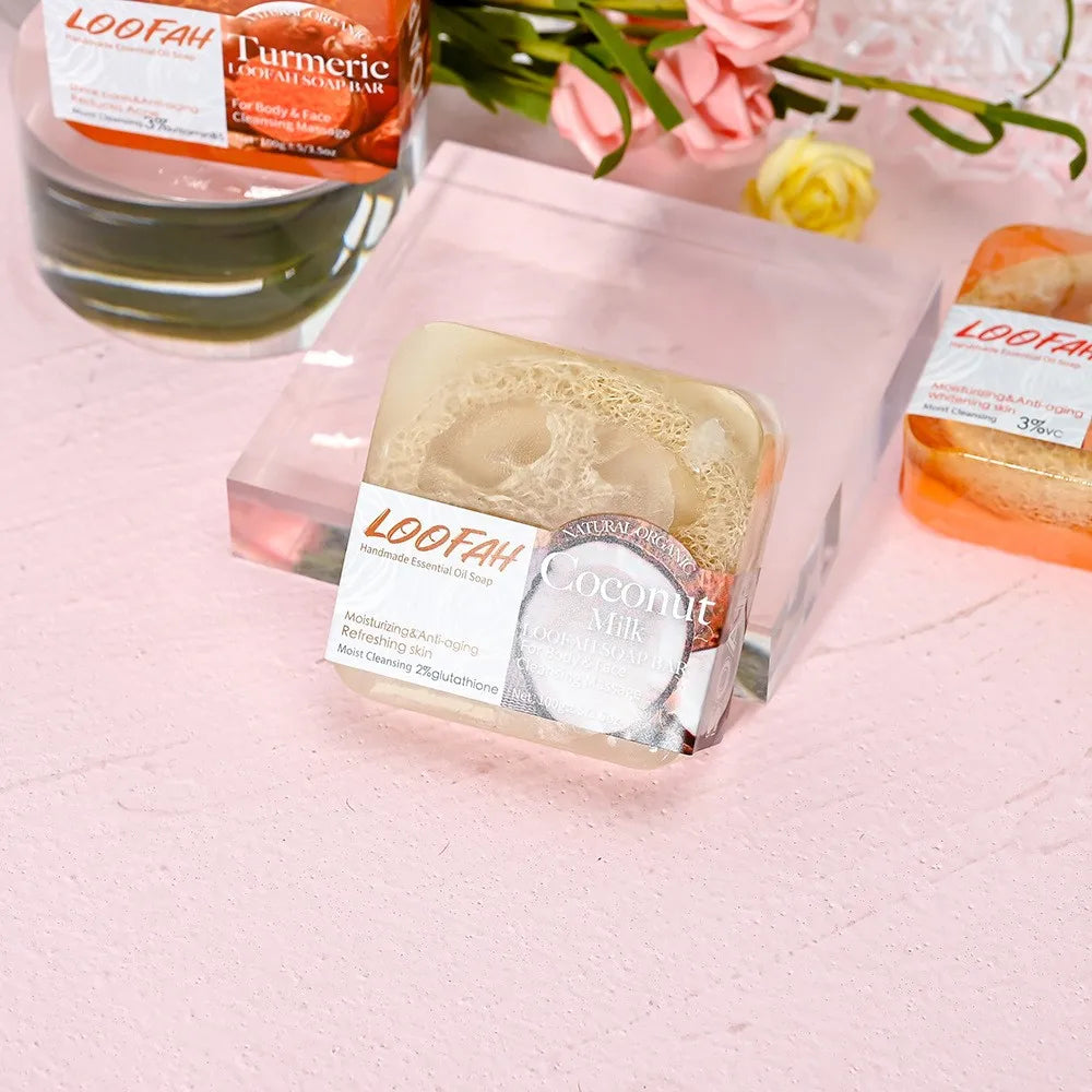 Loofah Coconut Oil Soap with Glutathione – Cleanse & Moisturize