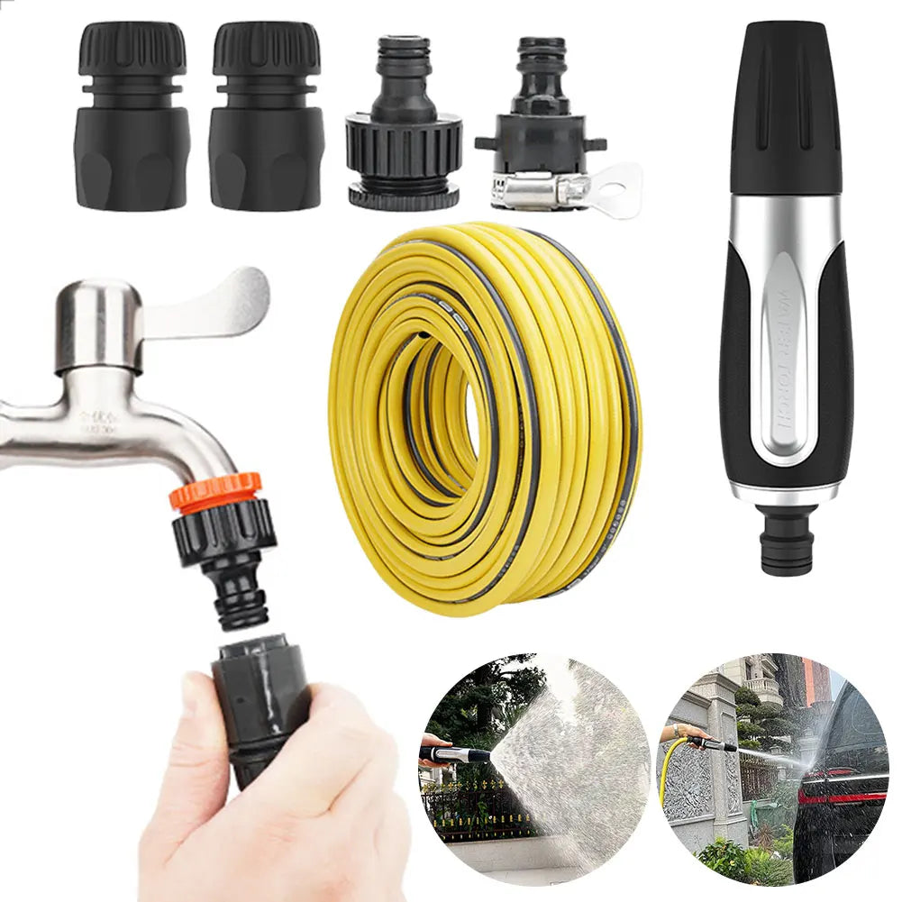 Car Wash Gun with 2/3/5M Hose Multiple Spray Modes Garden Portable Water Gun Pressurized Hose Nozzle for Irrigate Garden Lawn Oasis Select