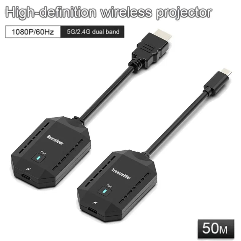 50M 5G 1080P HDMI-Compatible Wireless Audio Video Transmitter Receiver Extender for Camera Laptop PC to TV Monitor Projector Oasis Select