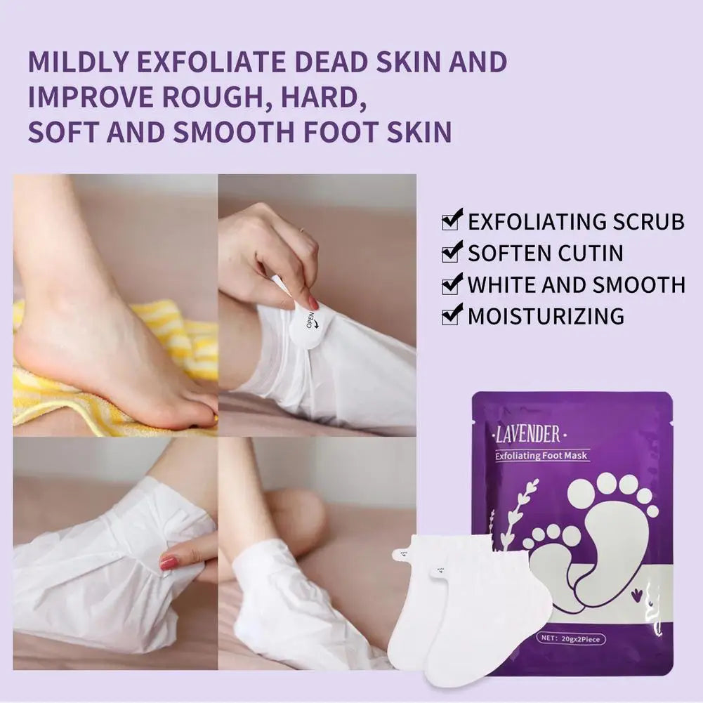 Lavender Exfoliating Foot Peel Mask – Moisturizing Pedicure Socks Foot Peel Mask Oasis Select