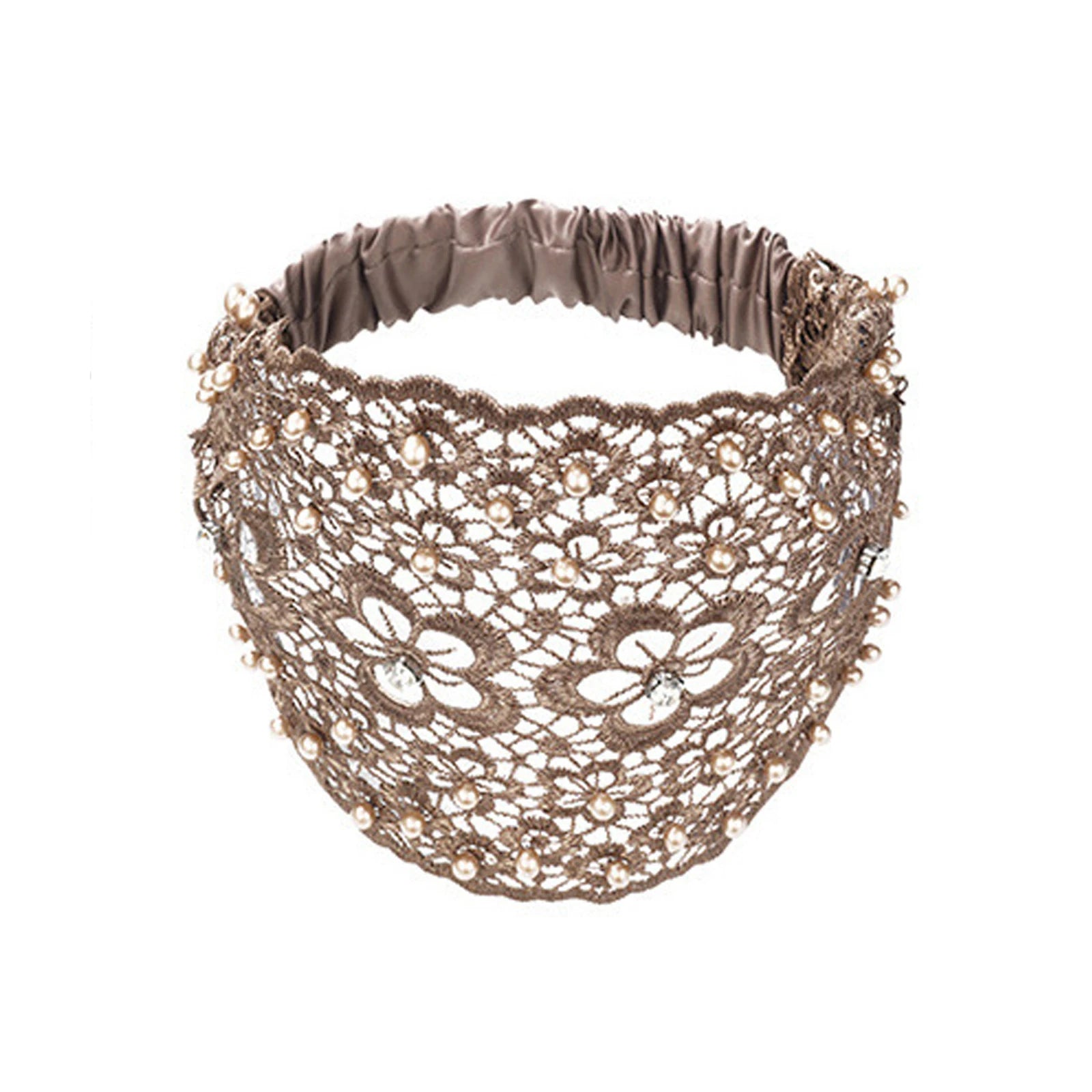 Women's Hollow Floral Rhinestone Pearl Wide Headband | Hair Band Wide Hair Headband Oasis Select