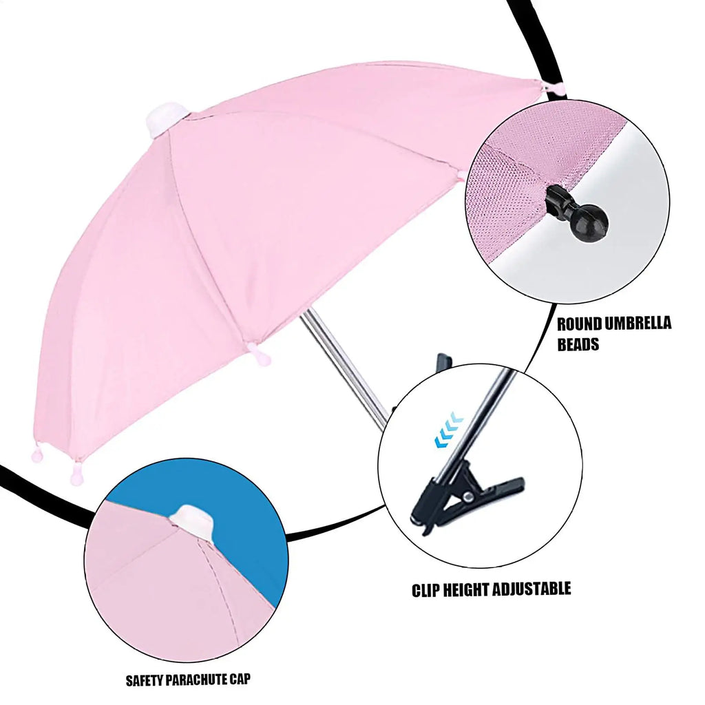 Phone Umbrella Mini Cell Phone Umbrella Holder with Clip for Sun Shade Cell Phone Umbrella Phone Clip Outdoor Anti-Glare Sunshad Oasis Select