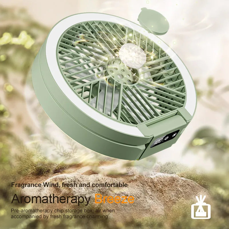 5-in-1 USB Rechargeable Mini Fan – Night Light & Aromatherapy