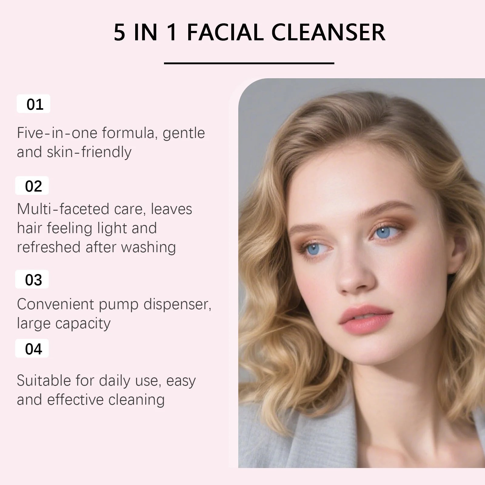 5 in 1 Moisturizing Facial Cleanser Refreshed Cleansing Makeup Remover Brightening Hydrating Light Texture Rich Foam Cleanser Oasis Select