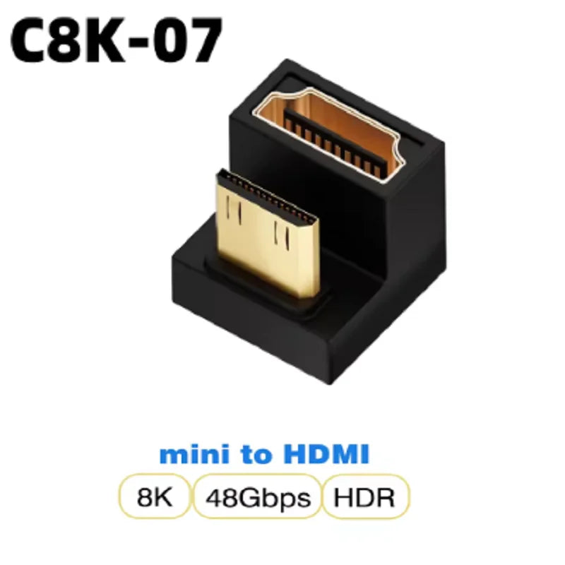 8K HDMI2.1 Cable Adapter micro mini hdmi to HDMI 2.1 Converter 48Gpbs 8K60HZ 4K120HZ for HDTV Projector PS4 PS5 Laptop PC Oasis Select C8K 7