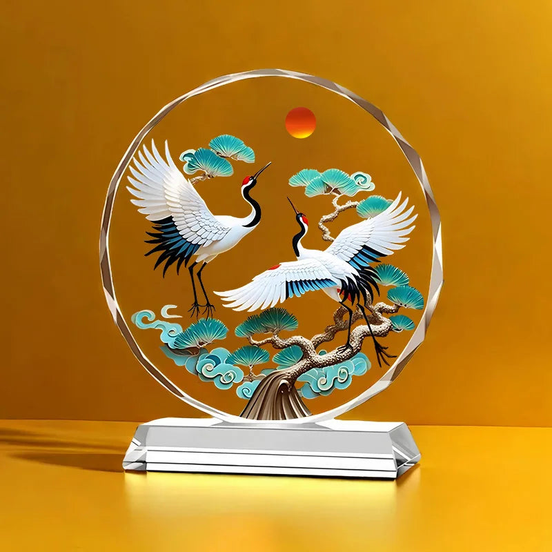 Koi Crystal Ornaments for Desktop Home Decoration Yearly Abundance Gift-giving Handicrafts for Housewarming Oasis Select K 22cm X 20cm
