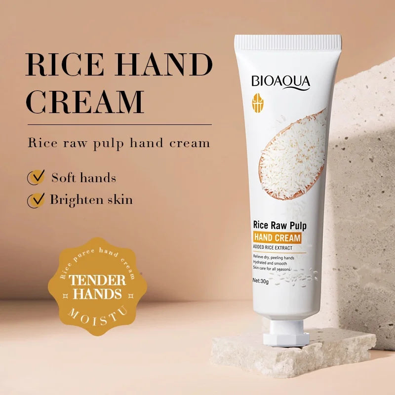 BIOAOUA Rice Raw Pulp Hand Cream Moisturizing Brighten Anti-cracking 30g Oasis Select Default Title