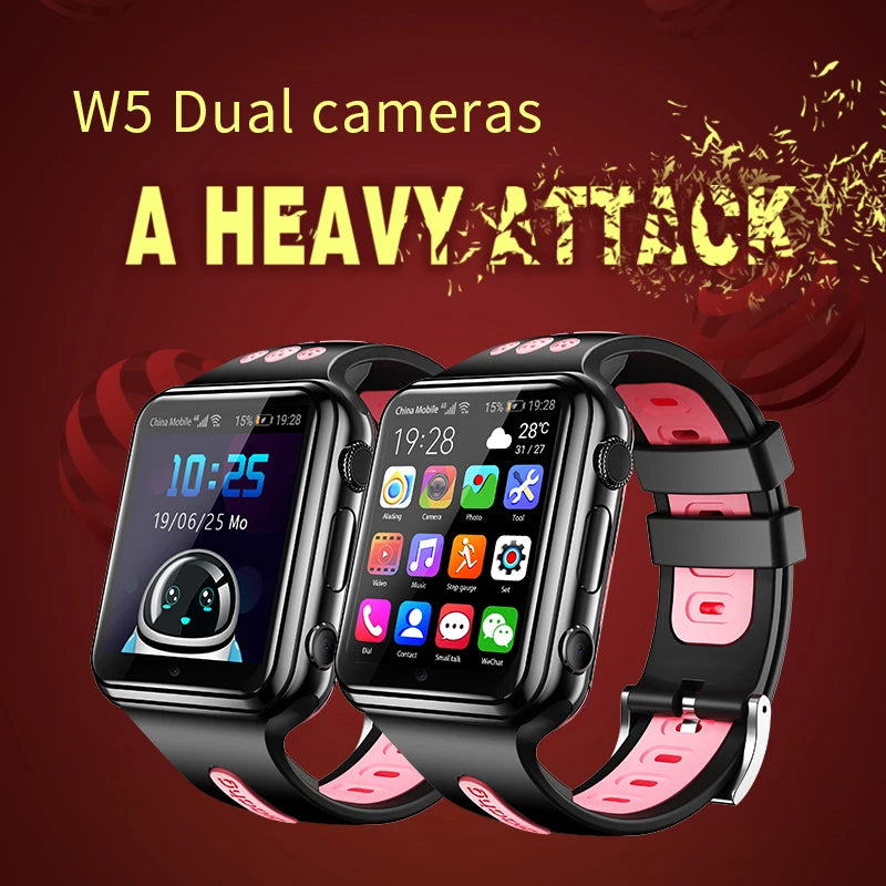 H1/W5 4G GPS Wifi location Student/Kids Smart Watch Phone android system clock app install Bluetooth Smartwatch 4G SIM Card Gift Oasis Select