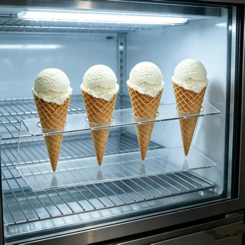 Transparent Acrylic Ice Cream Cone Holder Non-slip Base Dessert Rack 12 Slots for Bridal Shower Banquet Dessert Table Decor Oasis Select