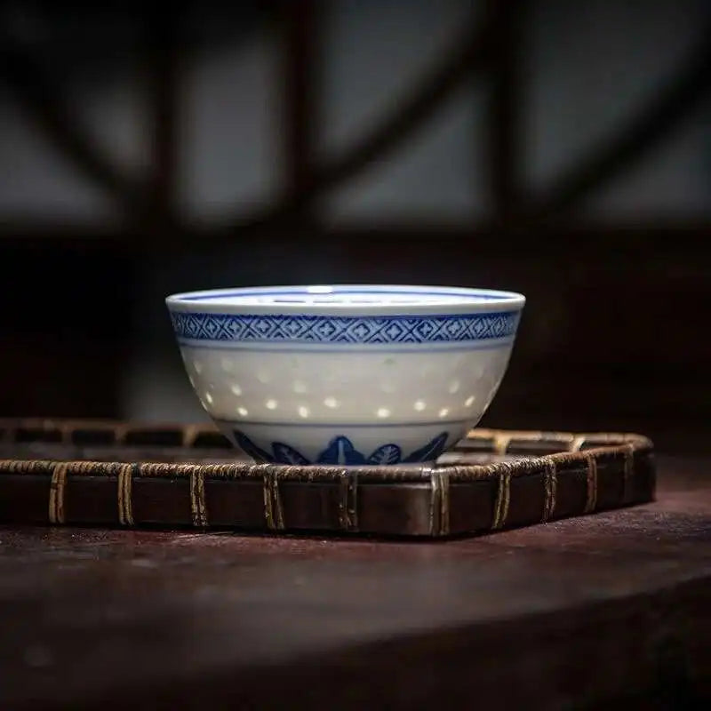Blue and White Porcelain Bowl Chinese Orchid Bowl Traditional Ceramic Dragon Bowl Old Style Dessert Rice Bowl Oasis Select