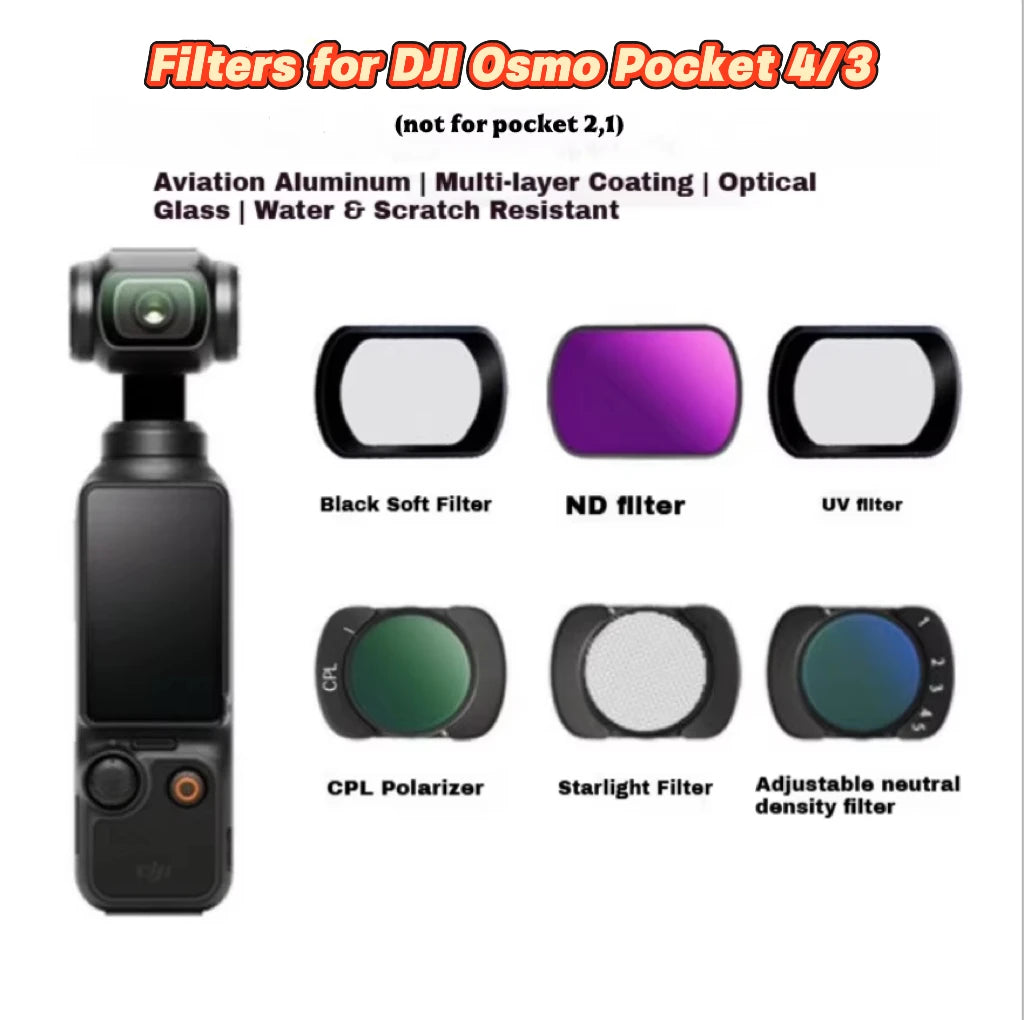 DJI Osmo Pocket 3/4 Magnetic CPL Black Mist ND Filter Set
